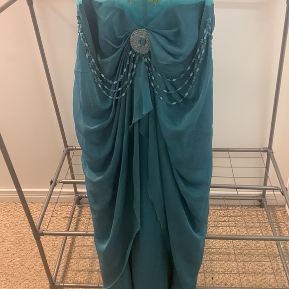 Blue Embellished Dress For wedding/ prom/ event - Picture 6 of 9